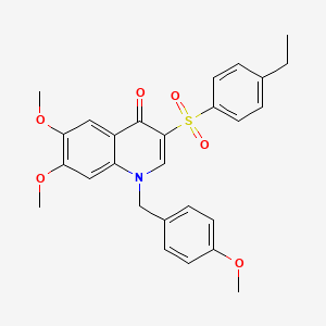 molecular formula C27H27NO6S B2959546 3-((4-ethylphenyl)sulfonyl)-6,7-dimethoxy-1-(4-methoxybenzyl)quinolin-4(1H)-one CAS No. 899213-73-1