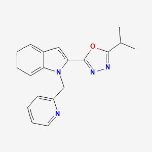 molecular formula C19H18N4O B2959556 2-isopropyl-5-(1-(pyridin-2-ylmethyl)-1H-indol-2-yl)-1,3,4-oxadiazole CAS No. 921779-93-3