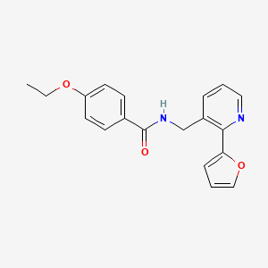 molecular formula C19H18N2O3 B2959557 4-ethoxy-N-((2-(furan-2-yl)pyridin-3-yl)methyl)benzamide CAS No. 2034594-94-8