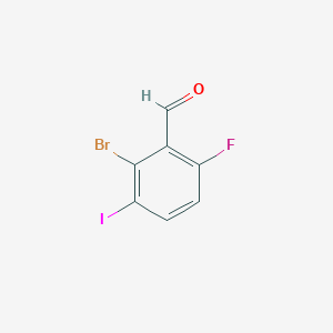 molecular formula C7H3BrFIO B2959559 2-Bromo-6-fluoro-3-iodobenzaldehyde CAS No. 2092187-40-9