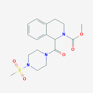 molecular formula C17H23N3O5S B2959562 methyl 1-(4-(methylsulfonyl)piperazine-1-carbonyl)-3,4-dihydroisoquinoline-2(1H)-carboxylate CAS No. 1396627-24-9