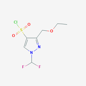 molecular formula C7H9ClF2N2O3S B2959566 1-(difluoromethyl)-3-(ethoxymethyl)-1H-pyrazole-4-sulfonyl chloride CAS No. 1856092-45-9