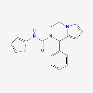 molecular formula C18H17N3OS B2959572 1-phenyl-N-(thiophen-2-yl)-3,4-dihydropyrrolo[1,2-a]pyrazine-2(1H)-carboxamide CAS No. 900012-20-6