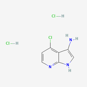 molecular formula C7H8Cl3N3 B2959575 4-氯-1H-吡咯并[2,3-b]吡啶-3-胺二盐酸盐 CAS No. 2227204-78-4