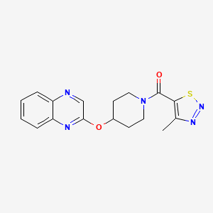 molecular formula C17H17N5O2S B2959585 (4-Methyl-1,2,3-thiadiazol-5-yl)(4-(quinoxalin-2-yloxy)piperidin-1-yl)methanone CAS No. 1706222-53-8
