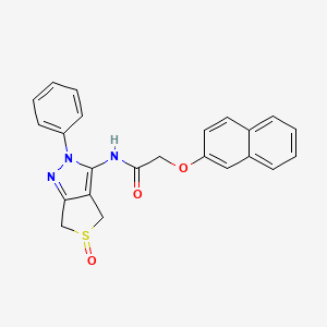 molecular formula C23H19N3O3S B2959586 2-(naphthalen-2-yloxy)-N-(5-oxido-2-phenyl-4,6-dihydro-2H-thieno[3,4-c]pyrazol-3-yl)acetamide CAS No. 1007194-18-4
