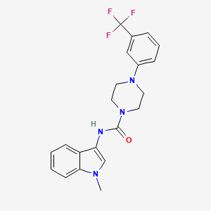 molecular formula C21H21F3N4O B2959590 N-(1-methyl-1H-indol-3-yl)-4-(3-(trifluoromethyl)phenyl)piperazine-1-carboxamide CAS No. 941968-71-4