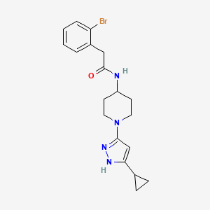 molecular formula C19H23BrN4O B2959601 2-(2-bromophenyl)-N-(1-(5-cyclopropyl-1H-pyrazol-3-yl)piperidin-4-yl)acetamide CAS No. 2034200-68-3
