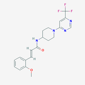 molecular formula C20H21F3N4O2 B2959602 (E)-3-(2-methoxyphenyl)-N-(1-(6-(trifluoromethyl)pyrimidin-4-yl)piperidin-4-yl)acrylamide CAS No. 2035005-01-5