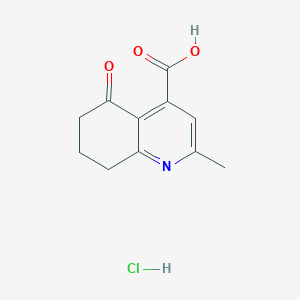molecular formula C11H12ClNO3 B2959609 2-Methyl-5-oxo-5,6,7,8-tetrahydroquinoline-4-carboxylic acid hydrochloride CAS No. 2193067-49-9