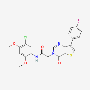 molecular formula C22H17ClFN3O4S B2959610 N-(5-氯-2,4-二甲氧基苯基)-2-[7-(4-氟苯基)-4-氧代噻吩并[3,2-d]嘧啶-3(4H)-基]乙酰胺 CAS No. 1207037-80-6