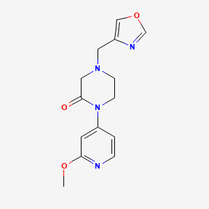 molecular formula C14H16N4O3 B2959612 1-(2-Methoxypyridin-4-yl)-4-(1,3-oxazol-4-ylmethyl)piperazin-2-one CAS No. 2380095-04-3