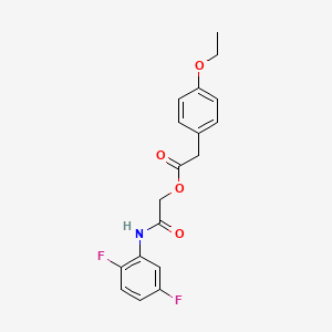 molecular formula C18H17F2NO4 B2959615 2-[(2,5-二氟苯基)氨基]-2-氧代乙基 (4-乙氧基苯基)乙酸酯 CAS No. 1794776-49-0