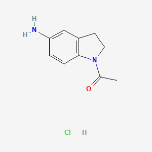 molecular formula C10H13ClN2O B2959618 1-(5-amino-2,3-dihydro-1H-indol-1-yl)ethan-1-one hydrochloride CAS No. 143608-10-0