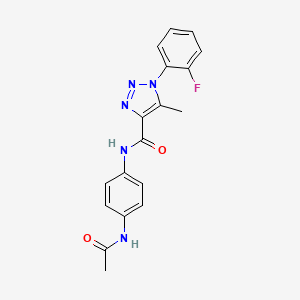 molecular formula C18H16FN5O2 B2959621 N-(4-acetamidophenyl)-1-(2-fluorophenyl)-5-methyltriazole-4-carboxamide CAS No. 878735-00-3