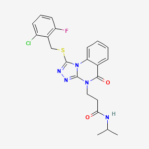 molecular formula C22H21ClFN5O2S B2959623 2-[4-(4-methoxyphenyl)piperazin-1-yl]-N-(pyridin-3-ylmethyl)-1,3-thiazole-4-carboxamide CAS No. 1112434-46-4