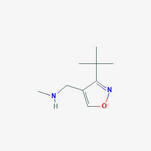 molecular formula C9H16N2O B2959635 1-(3-Tert-butyl-1,2-oxazol-4-yl)-N-methylmethanamine CAS No. 1508605-07-9