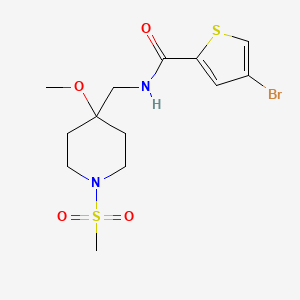 molecular formula C13H19BrN2O4S2 B2959637 4-bromo-N-[(1-methanesulfonyl-4-methoxypiperidin-4-yl)methyl]thiophene-2-carboxamide CAS No. 2415583-83-2