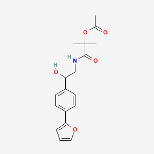molecular formula C18H21NO5 B2959643 1-({2-[4-(Furan-2-yl)phenyl]-2-hydroxyethyl}carbamoyl)-1-methylethyl acetate CAS No. 2097889-02-4