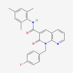 molecular formula C25H22FN3O2 B2959649 1-(4-fluorobenzyl)-N-mesityl-2-oxo-1,2-dihydro-1,8-naphthyridine-3-carboxamide CAS No. 1005295-31-7