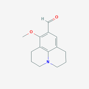 molecular formula C14H17NO2 B295965 8-methoxy-2,3,6,7-tetrahydro-1H,5H-pyrido[3,2,1-ij]quinoline-9-carbaldehyde 