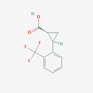 molecular formula C11H9F3O2 B2959651 rac-(1R,2R)-2-[2-(trifluoromethyl)phenyl]cyclopropane-1-carboxylic acid, trans CAS No. 157518-49-5