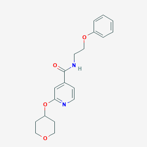 molecular formula C19H22N2O4 B2959652 N-(2-苯氧基乙基)-2-((四氢-2H-吡喃-4-基)氧基)异烟酰胺 CAS No. 2034447-82-8