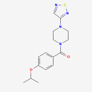 molecular formula C16H20N4O2S B2959653 1-[4-(Propan-2-yloxy)benzoyl]-4-(1,2,5-thiadiazol-3-yl)piperazine CAS No. 2097934-77-3