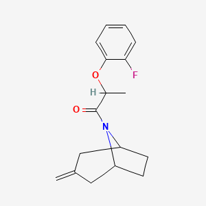 molecular formula C17H20FNO2 B2959661 2-(2-fluorophenoxy)-1-((1R,5S)-3-methylene-8-azabicyclo[3.2.1]octan-8-yl)propan-1-one CAS No. 2320924-20-5