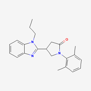 molecular formula C22H25N3O B2959665 1-(2,6-Dimethylphenyl)-4-(1-propylbenzimidazol-2-yl)pyrrolidin-2-one CAS No. 942884-13-1