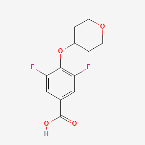 molecular formula C12H12F2O4 B2959674 3,5-Difluoro-4-(oxan-4-yloxy)benzoic acid CAS No. 1275432-84-2