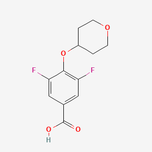 molecular formula C12H12F2O4 B2959674 3,5-二氟-4-(氧杂-4-基)苯甲酸 CAS No. 1275432-84-2