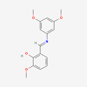molecular formula C16H17NO4 B2959677 2-{(E)-[(3,5-dimethoxyphenyl)imino]methyl}-6-methoxyphenol CAS No. 1160943-29-2