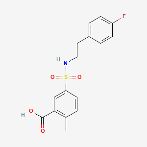 molecular formula C16H16FNO4S B2959681 5-{[2-(4-Fluorophenyl)ethyl]sulfamoyl}-2-methylbenzoic acid CAS No. 794573-83-4