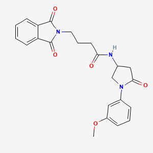 molecular formula C23H23N3O5 B2959695 4-(1,3-dioxoisoindolin-2-yl)-N-(1-(3-methoxyphenyl)-5-oxopyrrolidin-3-yl)butanamide CAS No. 896274-99-0