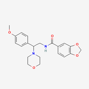 molecular formula C21H24N2O5 B2959699 N-(2-(4-methoxyphenyl)-2-morpholinoethyl)benzo[d][1,3]dioxole-5-carboxamide CAS No. 942011-29-2