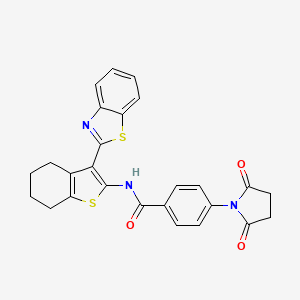B2959712 N-[3-(1,3-benzothiazol-2-yl)-4,5,6,7-tetrahydro-1-benzothiophen-2-yl]-4-(2,5-dioxopyrrolidin-1-yl)benzamide CAS No. 328027-93-6