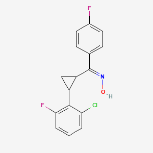 molecular formula C16H12ClF2NO B2959736 [2-(2-氯-6-氟苯基)环丙基](4-氟苯基)甲苯胂肟 CAS No. 338415-78-4
