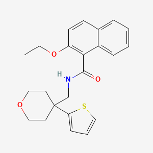 molecular formula C23H25NO3S B2959740 2-ethoxy-N-{[4-(thiophen-2-yl)oxan-4-yl]methyl}naphthalene-1-carboxamide CAS No. 1203373-03-8