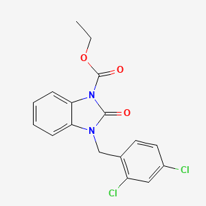 molecular formula C17H14Cl2N2O3 B2959745 2,4-二氯苄基-2-氧代-2,3-二氢-1H-1,3-苯并咪唑-1-羧酸乙酯 CAS No. 339013-43-3