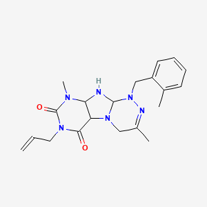 molecular formula C20H22N6O2 B2959785 3,9-二甲基-1-[(2-甲苯基)甲基]-7-(丙-2-烯-1-基)-1H,4H,6H,7H,8H,9H-[1,2,4]三嗪并[4,3-g]嘌呤-6,8-二酮 CAS No. 919025-83-5