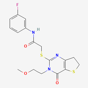 N-(3-fluorophenyl)-2-[[3-(2-methoxyethyl)-4-oxo-6,7-dihydrothieno[3,2-d]pyrimidin-2-yl]sulfanyl]acetamide