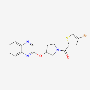 molecular formula C17H14BrN3O2S B2959797 2-{[1-(4-Bromothiophene-2-carbonyl)pyrrolidin-3-yl]oxy}quinoxaline CAS No. 2097867-30-4