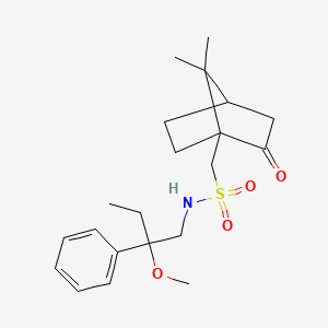 molecular formula C21H31NO4S B2959826 1-(7,7-二甲基-2-氧代双环[2.2.1]庚烷-1-基)-N-(2-甲氧基-2-苯基丁基)甲磺酰胺 CAS No. 1797339-96-8
