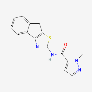 molecular formula C15H12N4OS B2959840 N-(8H-茚并[1,2-d]噻唑-2-基)-1-甲基-1H-吡唑-5-甲酰胺 CAS No. 875120-42-6