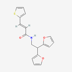 molecular formula C17H15NO3S B2959842 (E)-N-(2,2-二(呋喃-2-基)乙基)-3-(噻吩-2-基)丙烯酰胺 CAS No. 2097939-84-7