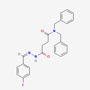molecular formula C25H24FN3O2 B2959849 N',N'-dibenzyl-N-[(Z)-(4-fluorophenyl)methylideneamino]butanediamide CAS No. 331461-04-2