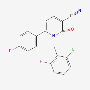 molecular formula C19H11ClF2N2O B2959857 1-(2-Chloro-6-fluorobenzyl)-6-(4-fluorophenyl)-2-oxo-1,2-dihydro-3-pyridinecarbonitrile CAS No. 252058-79-0