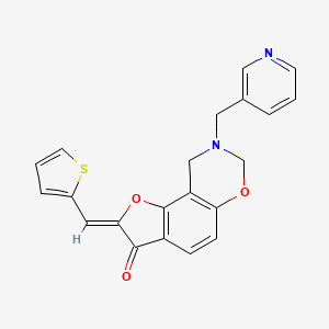 (Z)-8-(pyridin-3-ylmethyl)-2-(thiophen-2-ylmethylene)-8,9-dihydro-2H-benzofuro[7,6-e][1,3]oxazin-3(7H)-one