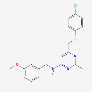 N-(6-{[(4-chlorophenyl)sulfanyl]methyl}-2-methyl-4-pyrimidinyl)-N-(3-methoxybenzyl)amine